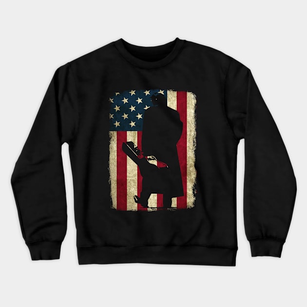 Ring of Fire Vintage American Flag Crewneck Sweatshirt by Symmetry Stunning Portrait